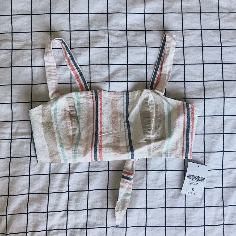 Striped Cami Crop Top🍂